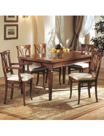 MOBILI 2G - TAVOLO RETTANGOLARE ALLUNGABILE LEGNO TINTA NOCE 180/360X90 vista frontale