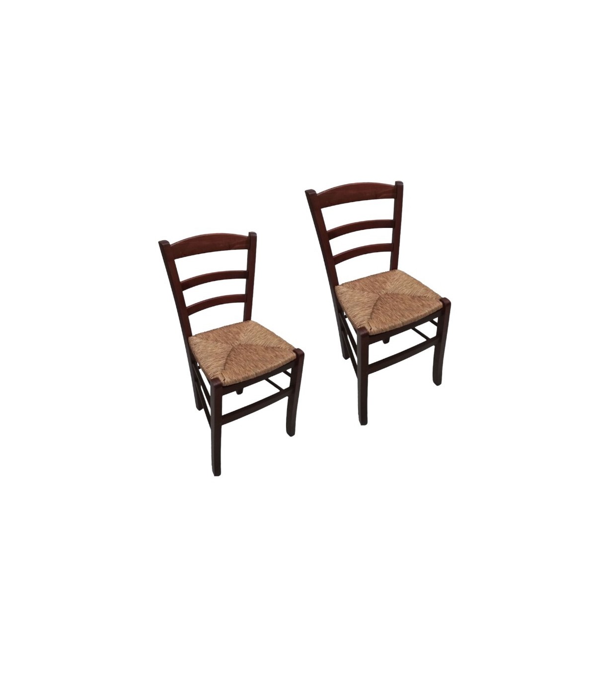 Set 2 sedie Campagnola in legno con seduta in paglia