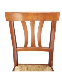 MOBILI 2G -  SET 2 SEDIE TRE STECCHE LEGNO SEDUTA PAGLIA TINTA NOCE