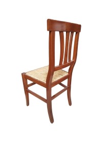 MOBILI 2G -  SET 2 SEDIE TRE STECCHE LEGNO SEDUTA PAGLIA TINTA NOCE