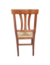 MOBILI 2G -  SET 2 SEDIE TRE STECCHE LEGNO SEDUTA PAGLIA TINTA NOCE