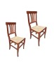 MOBILI 2G -  SET 2 SEDIE TRE STECCHE LEGNO SEDUTA PAGLIA TINTA NOCE