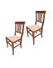 MOBILI 2G -  SET 2 SEDIE TRE STECCHE LEGNO SEDUTA PAGLIA TINTA NOCE