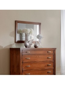 MOBILI 2G - Specchiera classica legno tinta noce rettangolare 90x60x3 vista frontale