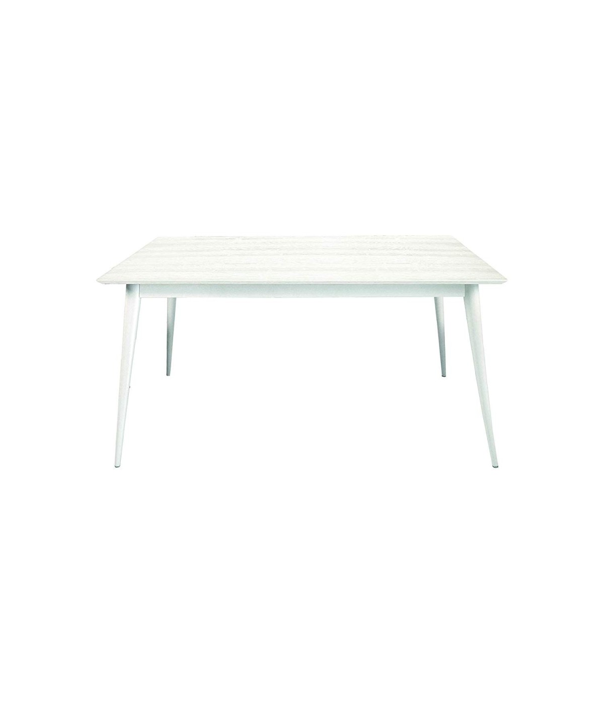 MOBILI 2G - TAVOLO ALLUNGABILE IN ABETE SPAZZOLATO LACCATO BIANCO 160X85