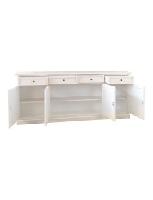 Credenza shabby chic bianco invecchiato 4 porte 205 cm
