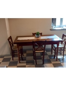 MOBILI 2G - Tavolo Allungabile Legno tinta noce Gamba Tornita 100x70 120x80 140x80 160x85 vista frontale