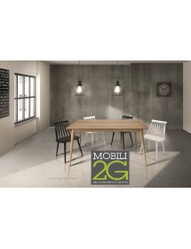 MOBILI 2G - TAVOLO ALLUNGABILE IN ABETE SPAZZOLATO NATURALE 160X85