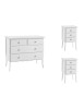 MOBILI 2G - Gruppo 1 Cassettiera 2 Comodini shabby bianco opaco vista frontale