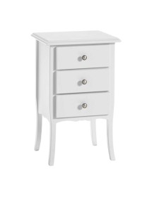 MOBILI 2G - Gruppo 1 Cassettiera 2 Comodini shabby bianco opaco vista frontale