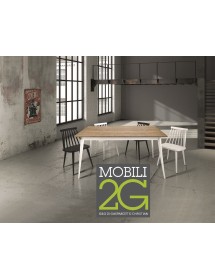 MOBILI 2G - TAVOLO ALLUNGABILE IN ABETE SPAZZOLATO NATURALE/LACCATO 140X85