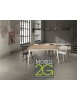 MOBILI 2G - TAVOLO ALLUNGABILE IN ABETE SPAZZOLATO NATURALE/LACCATO 140X85