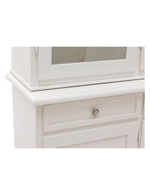 CRISTALLIERA CLASSICA 4 PORTE IN LEGNO SHABBY BIANCO 205X42X205 (1379)