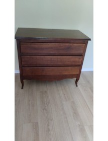 MOBILI 2G - Gruppo 1 Cassettiera 2 Comodini arte povera tinta noce vista frontale