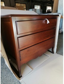 MOBILI 2G - Gruppo 1 Cassettiera 2 Comodini arte povera tinta noce vista frontale