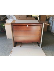 MOBILI 2G - Gruppo 1 Cassettiera 2 Comodini arte povera tinta noce vista frontale