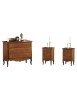 MOBILI 2G - Gruppo 1 Cassettiera 2 Comodini arte povera tinta noce vista frontale