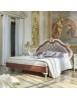 MOBILI 2G - Letto matrimoniale Classico veneziano Legno Bianco Argento oro 184x210 vista frontale