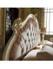 MOBILI 2G - Letto matrimoniale Classico veneziano Legno Bianco Argento oro 184x210 vista frontale