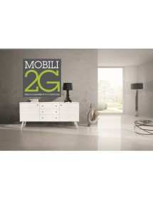 MOBILI 2G - MADIA CREDENZA ABETE SPAZZOLATO BIANCO 185X50X84
