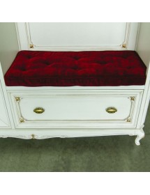 MOBILI 2G - Armadio classico ingresso Legno bianco argento oro 180x50x209 vista frontale interno con cuscino