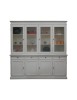 MOBILI 2G - Cristalliera classica 4 porte legno shabby bianco invecchiato 205X42X205 vista frontale