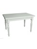 MOBILI 2G - Tavolo Allungabile Legno Bianco gamba tornita 100x70 120x80 140x80 160x85 vista frontale