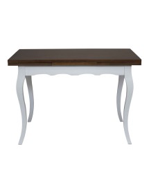 MOBILI 2G - Tavolo classico allungabile legno ondulato bicolore 100x70 120x80 140x80 160x85 VISTA FRONTALE