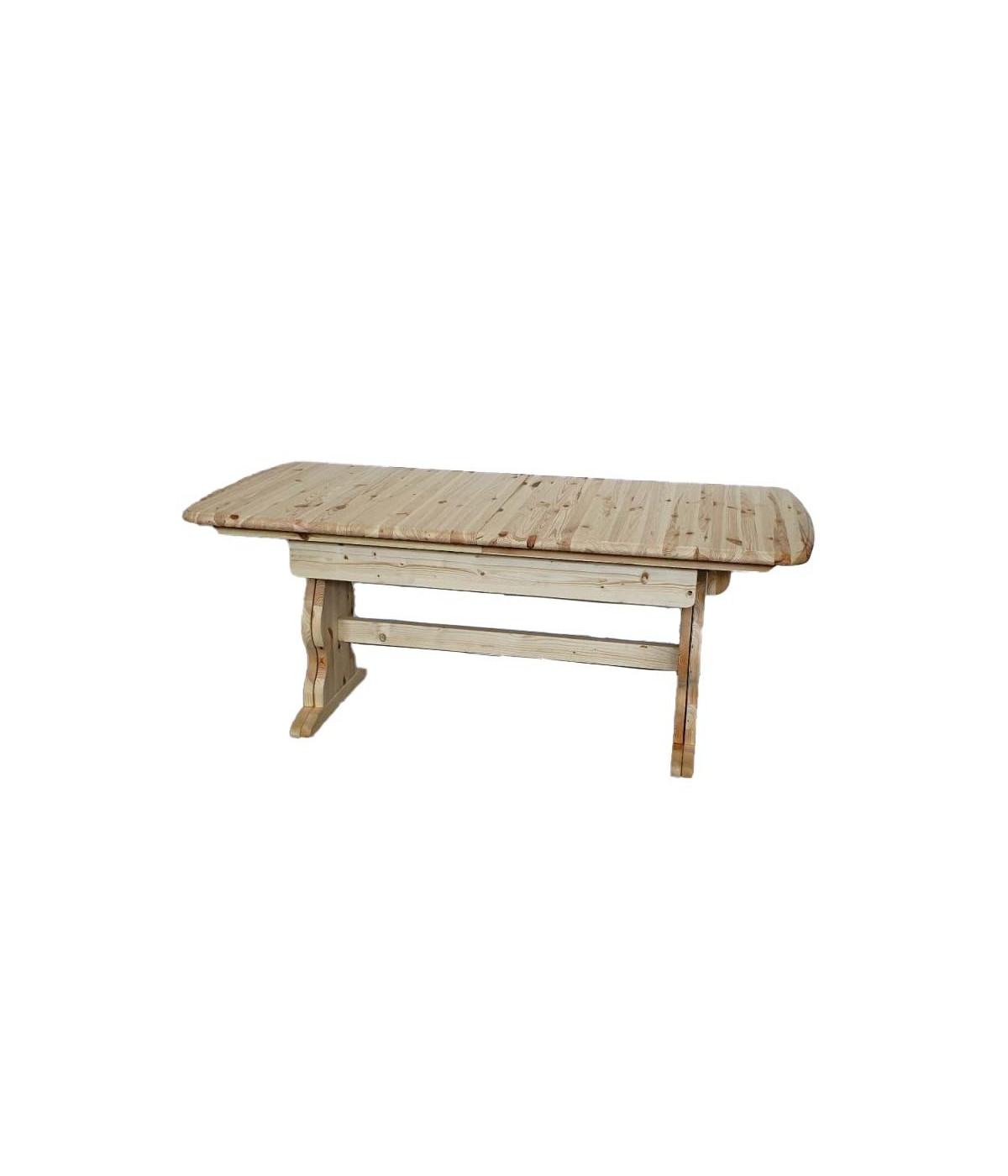 MOBILI 2G - Tavolo Fratino Allungabile In Legno pino grezzo 180x85x80 vista frontale