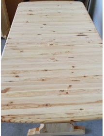 MOBILI 2G - Tavolo Fratino Allungabile In Legno pino grezzo 180x85x80 vista frontale aperto