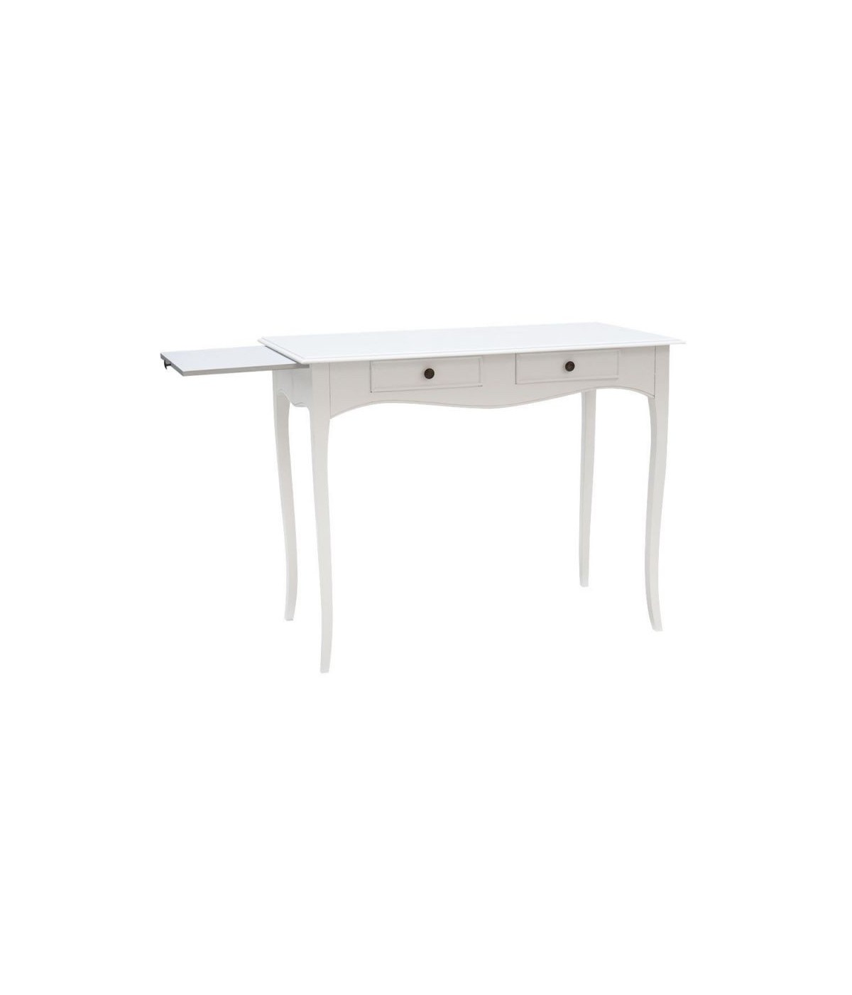 MOBILI 2G - Scrivania classica in arte povera bianco shabby 100x56x80 VISTA FRONTALE