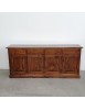 MOBILI 2G - Madia credenza 4 porte massello pino rustica tinta noce 195X42X85 vista frontale