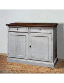 MOBILI 2G - Credenza 2 Ante  2 cassetti shabby Bicolore Legno 105X42X85 VISTA FRONTALE