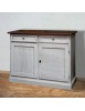 MOBILI 2G - Credenza 2 Ante  2 cassetti shabby Bicolore Legno 105X42X85 VISTA FRONTALE