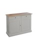MOBILI 2G - Credenza 2 Ante 2 cassetti shabby bianco naturale Legno 105X42X85 VISTA FRONTALE