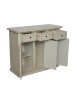 MOBILI 2G - Credenza 3 porte 3 cassetti shabby avorio anticato decori 100x39x85 VISTA FRONTALE APERTO