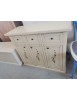 MOBILI 2G - Credenza 3 porte 3 cassetti shabby avorio anticato decori 100x39x85 VISTA FRONTALE