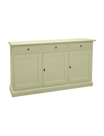 MOBILI 2G - Madia Credenza Shabby Chic In Legno 3 Porte Avorio 156x42x85 vista frontale