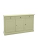 MOBILI 2G - Madia Credenza Shabby Chic In Legno 3 Porte Avorio 156x42x85 vista frontale