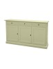 MOBILI 2G - Madia Credenza Shabby Chic In Legno 3 Porte Avorio 156x42x85 vista frontale