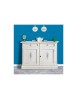 MOBILI 2G - Credenza 2 Ante 2 cassetti legno bianca decorata 105X42X85 VISTA FRONTALE
