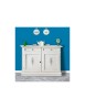 MOBILI 2G - Credenza 2 Ante 2 cassetti legno bianca decorata 105X42X85 VISTA FRONTALE