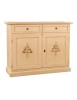 MOBILI 2G - Credenza 2 Ante legno avorio anticato decorata 105X42X85 VISTA FRONTALE
