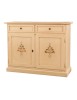 MOBILI 2G - Credenza 2 Ante legno avorio anticato decorata 105X42X85 VISTA FRONTALE