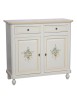 MOBILI 2G - Credenza 2 Ante Legno Bianca Decorata filo arancione 104X43X98 VISTA FRONTALE