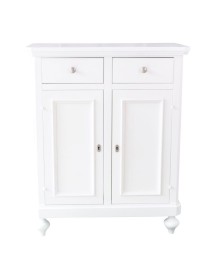 MOBILI 2G - Credenza arte povera 2 ante Legno Bianco opaco 80X43X97 vista frontale