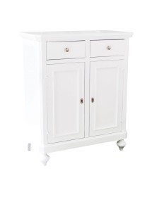 MOBILI 2G - Credenza arte povera 2 ante Legno Bianco opaco 80X43X97 vista frontale