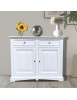MOBILI 2G - Credenza shabby 2 ante Legno Bianco opaco 117X46X96 vista frontale