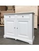 MOBILI 2G - Credenza shabby 2 ante Legno Bianco opaco 117X46X96 vista frontale
