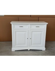 MOBILI 2G - Credenza shabby 2 ante Legno Bianco opaco 117X46X96 vista dritta